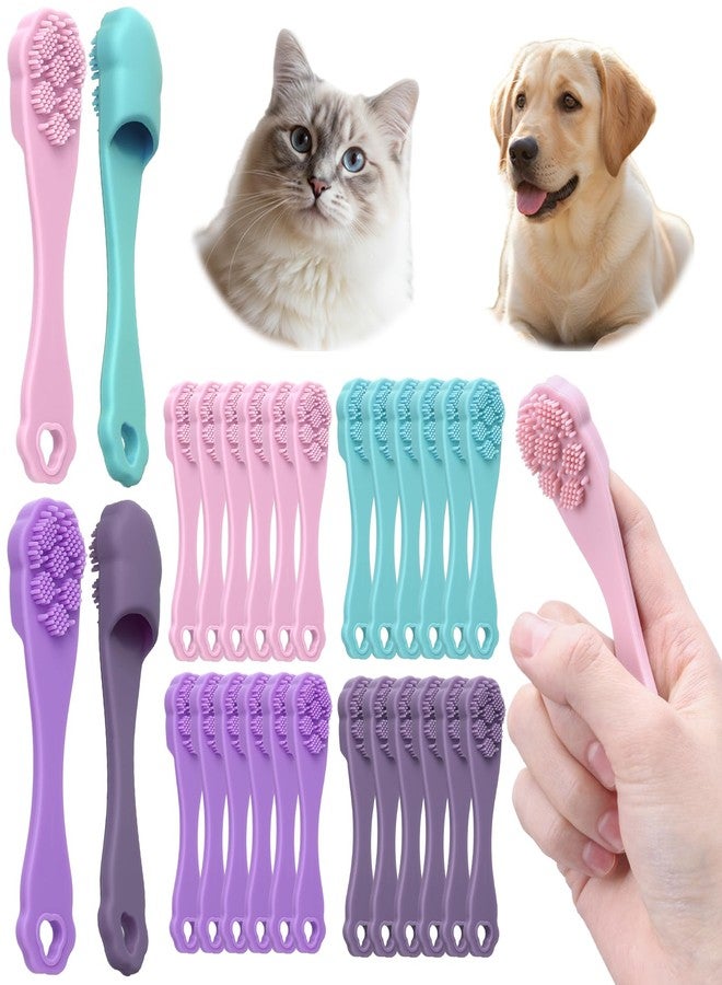 Lineshading 24 Count Silicone Finger Toothbrush for Dogs Cats Soft Bristles Pet Tooth Brushing Kit Gentle Dental Care Kits Teeth Cleaning Supplies Bulk for Large and Small Dogs Cats Puppy - Image 1